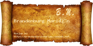 Brandenburg Marián névjegykártya