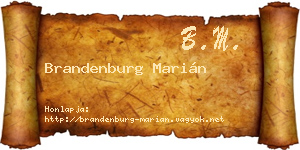 Brandenburg Marián névjegykártya