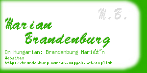 marian brandenburg business card